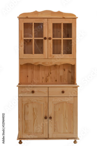 Fototapeta Wooden dining cabinet isolated on white background.