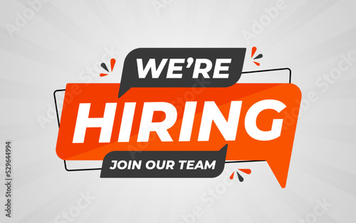 We are hiring vacancy concept poster template outsource team hire creative employee