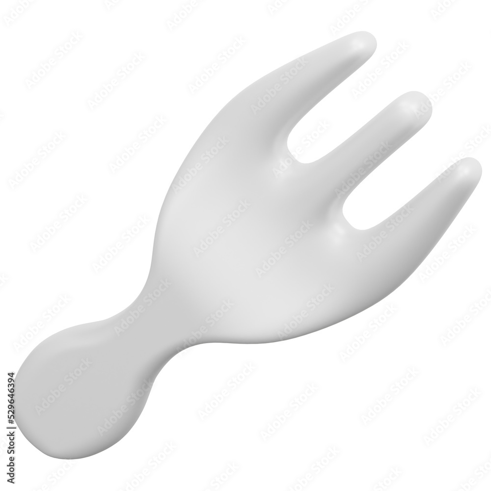 fork 3d render icon illustration
