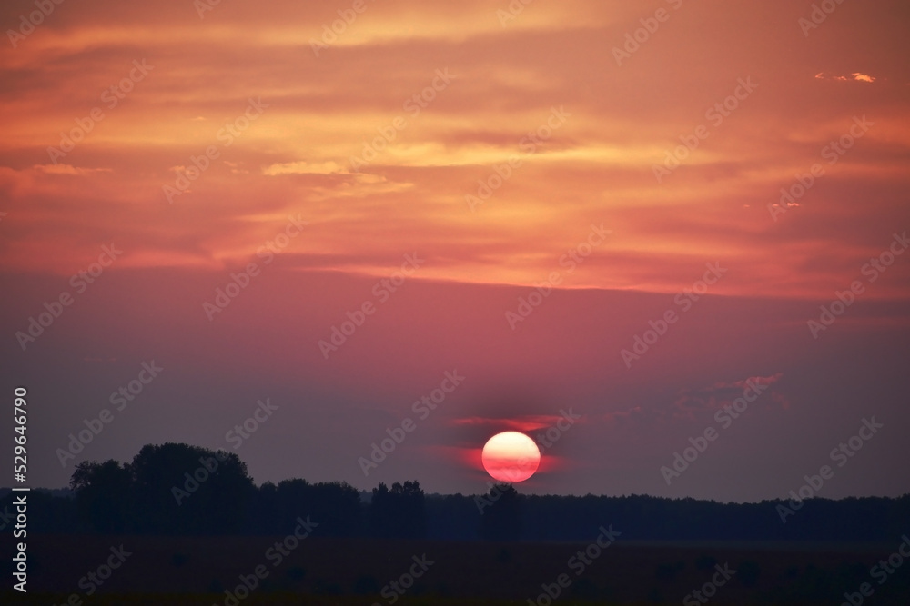 The play of colors in the sky at the time of the summer sunset The play of colors in the sky at the time of the summer sunset