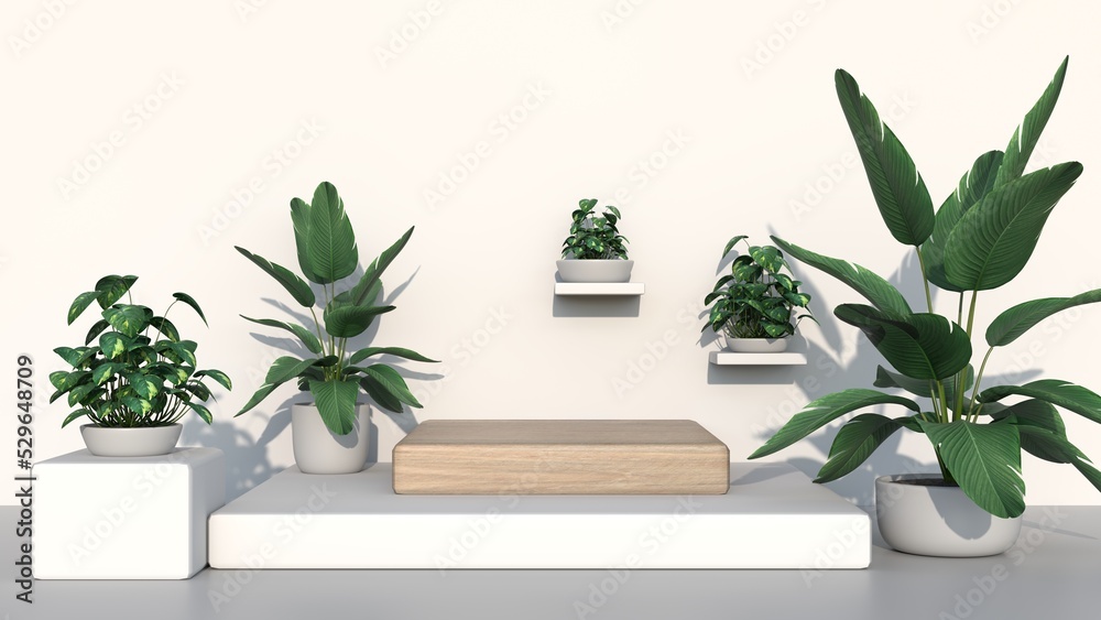 Podium display scene for cosmetic product and packate,3d render. Podium display scene for cosmetic product and packate,3d render.