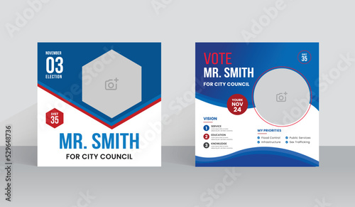 Election Social Media Post and square flyer and poster template