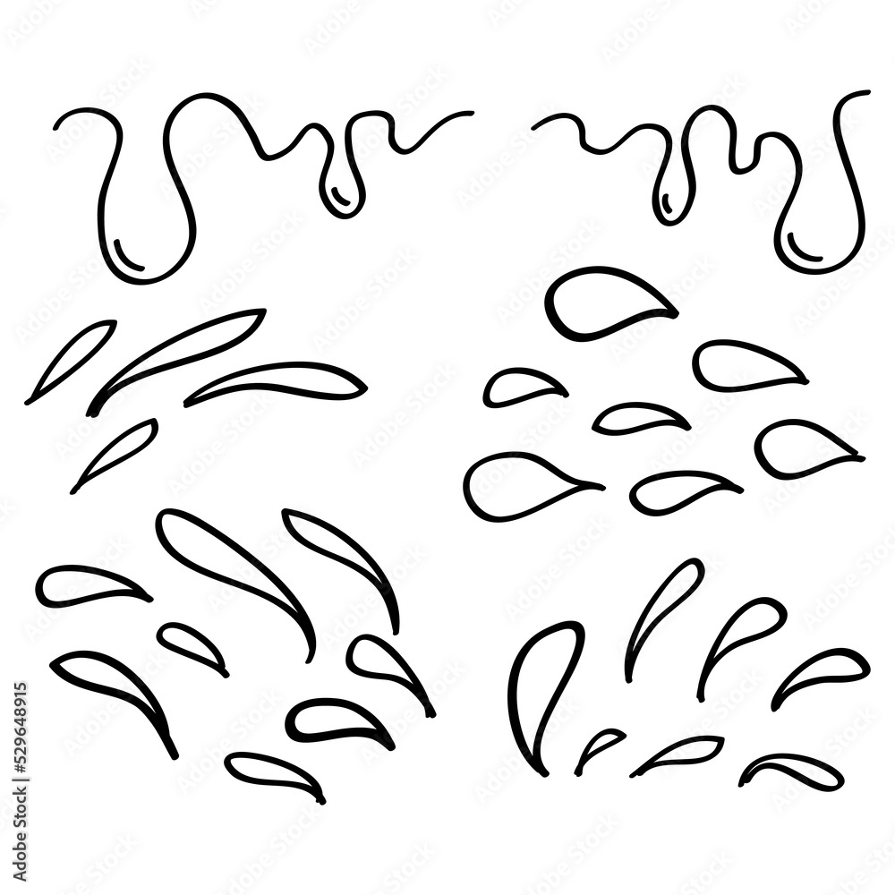 Fototapeta premium hand drawn water drop in doodle style