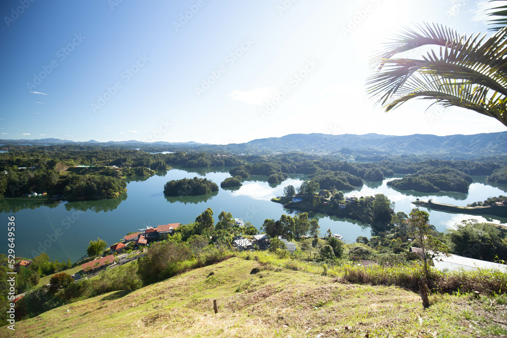 Guatapé incredible breathtaking view on a beautiful nature of northwest ...