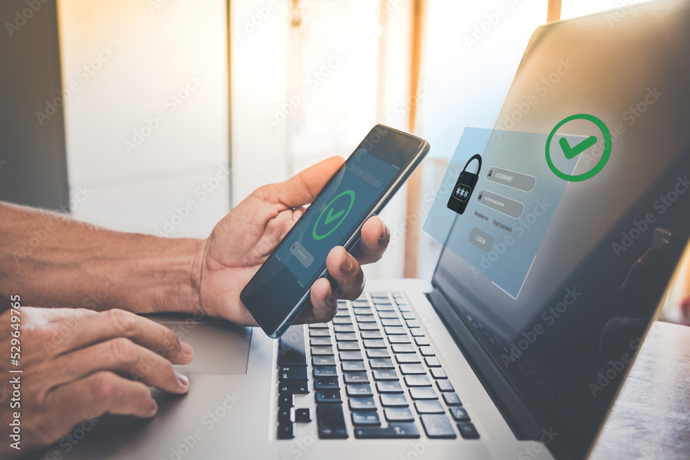 © Fabio Principe - Two factor authentication. Ensure protection, identification concept. Security of online accounts. © Fabio Principe - Two factor authentication. Ensure protection, identification concept. Security of online accounts.