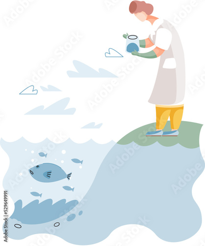Canvas Print Observation of marine life in wild in order to study and protect them, study of living conditions of wild animals