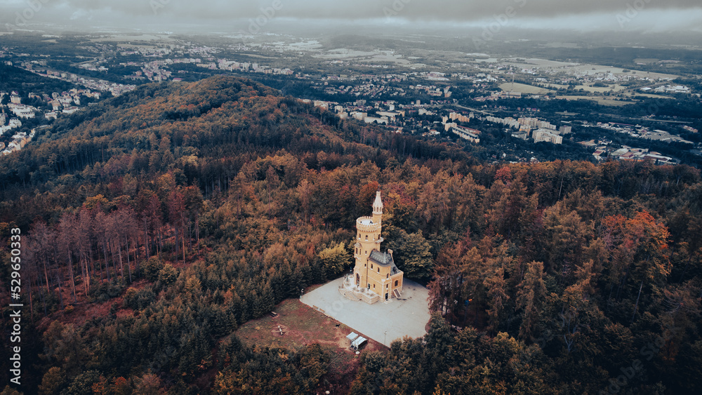 Goethe's Lookout Tower (Goethova vyhlídka) in Karlovy Vary, Czech Republic
