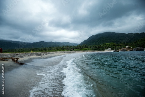 Waves in Beach of Tayrona National Park near Santa Marta, Colombia