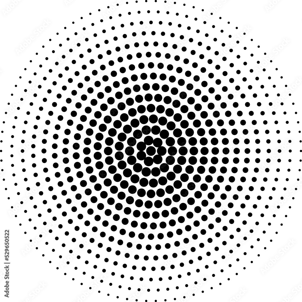 Radial gradient dot effect with a transparent background