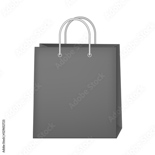 Black paper bag for present. Shopping bag mockup