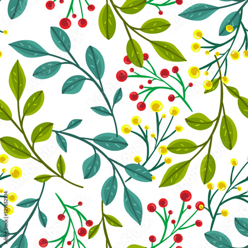 Vector illustration. Autumn leaves, light background, seamless pattern