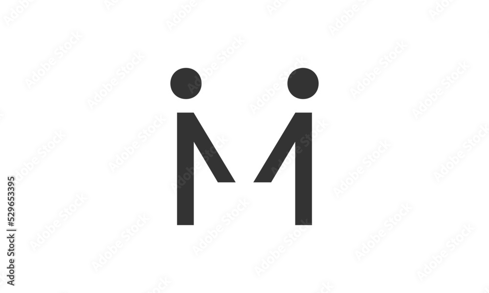 m human logo design vector sign template m human logo design vector sign template