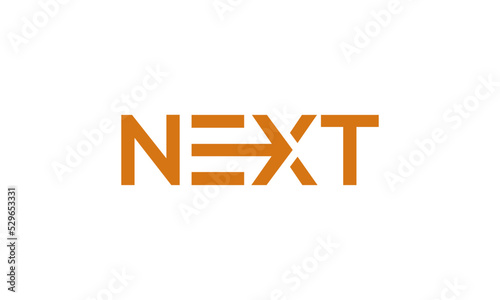 Next typography logo template vector
