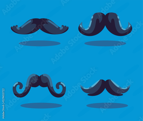 flat moustaches icons