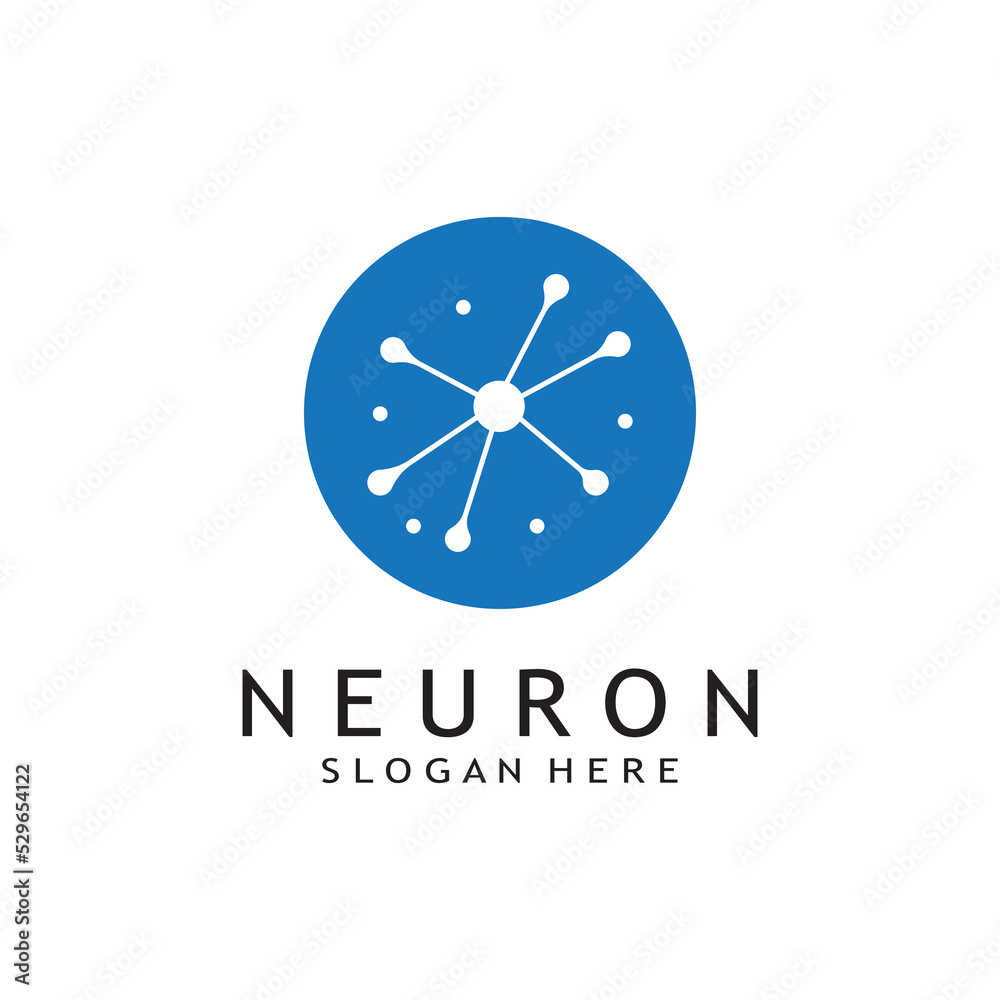 nerve cell logo or neuron logo with vector template nerve cell logo or neuron logo with vector template