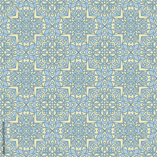 Abstract arabesque pattern, seamless baroque ornament vector graphic design.