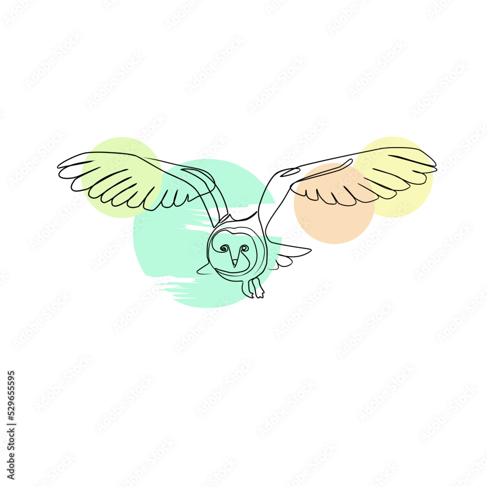 Fototapeta premium Vector illustration of an owl in line art style