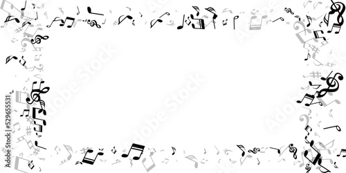 Music notes flying vector illustration. Melody