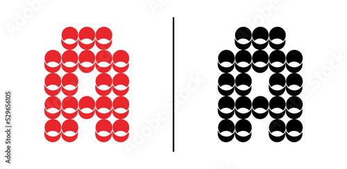 Tubes Cans Letter Logo Design A