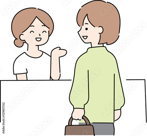 クリニックの受付イラスト　仕事帰り