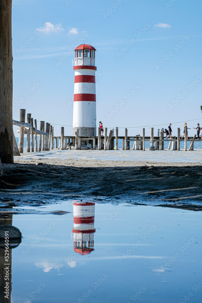 Fotografie Lighthouse on Neusiedler See, Austria