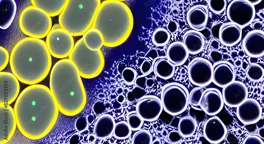 3D render bacteria virus, 3d render microbe. Bacteria virus or germs microorganism cells under microscope. 3D render bacteria virus, 3d render microbe. Bacteria virus or germs microorganism cells under microscope.