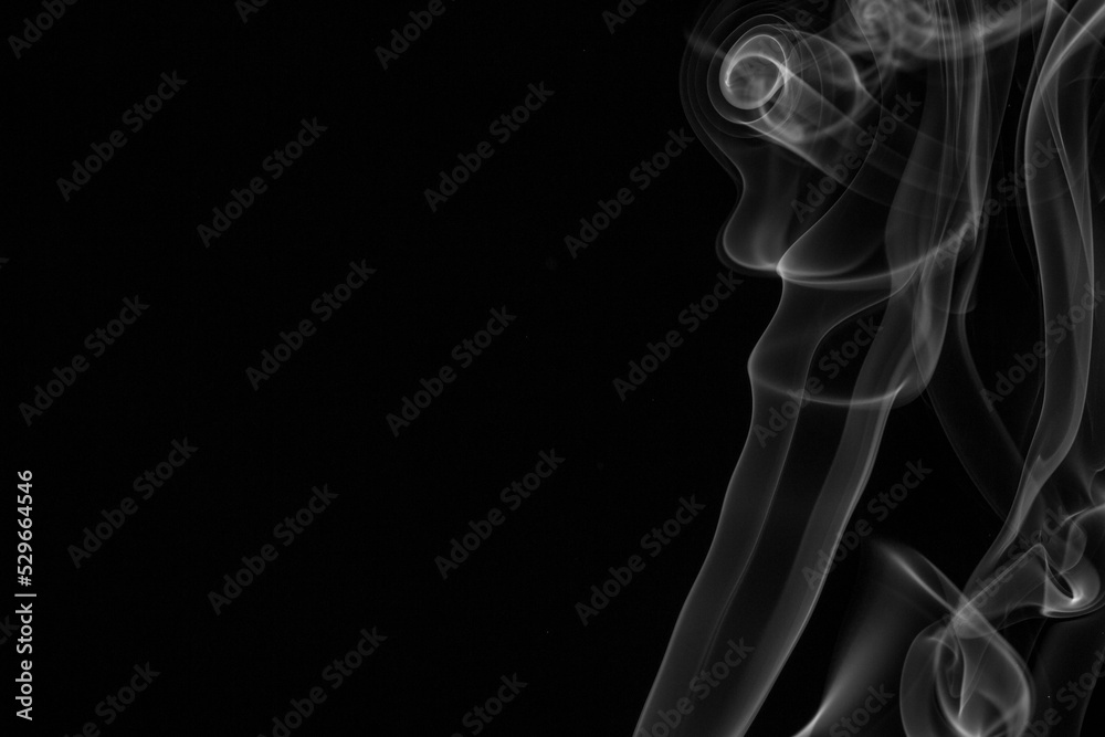 Smoke steam set on black color background Smoke steam set on black color background