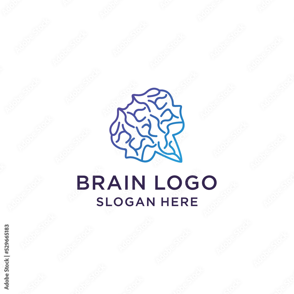 Brain logo icon vector image nerve Brain logo icon vector image nerve
