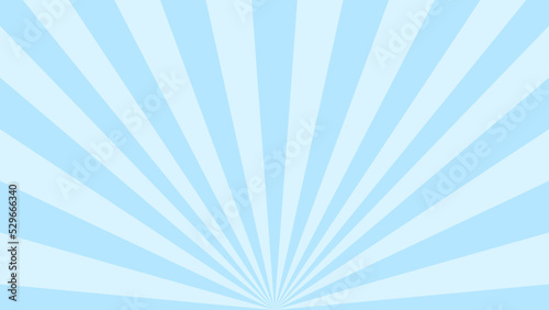 Blue background sun rays pattern abstract design.