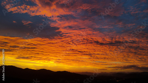 Sunset in the mountains Brazil - Blumenau © HR Drone