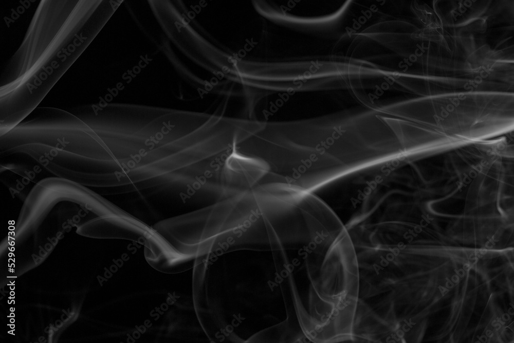 Smoke steam set on black color background