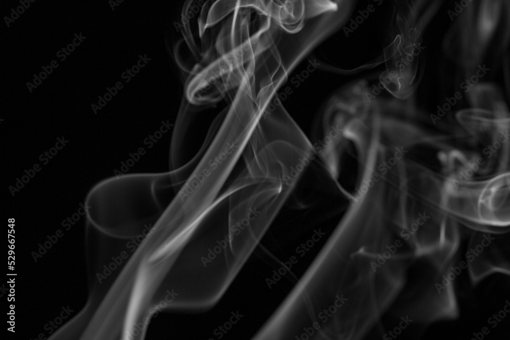 Smoke steam set on black color background