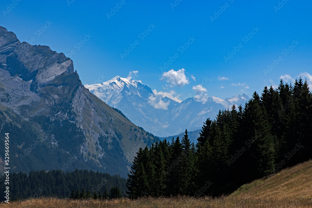 Panorama des Alpes, le Mont-Blanc