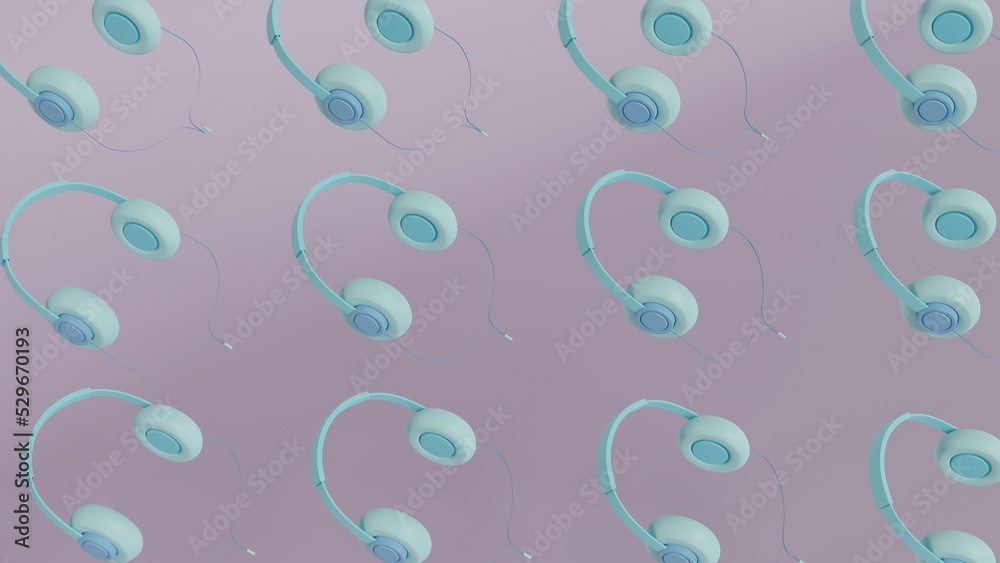 3D Headphones Pattern background minimal style 3D Headphones Pattern background minimal style
