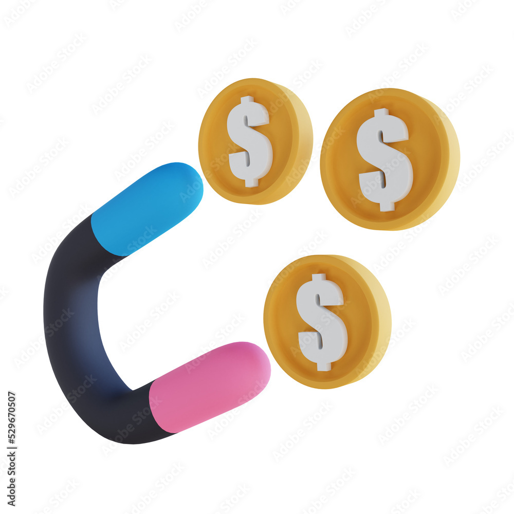 3D illustration inbound money 3D illustration inbound money