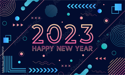 New Year 2023 Greeting Cards Geometric