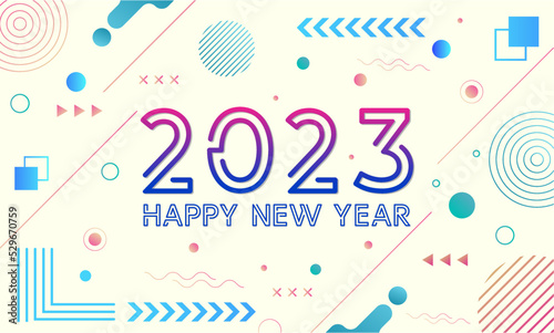 New Year 2023 Greeting Cards Geometric