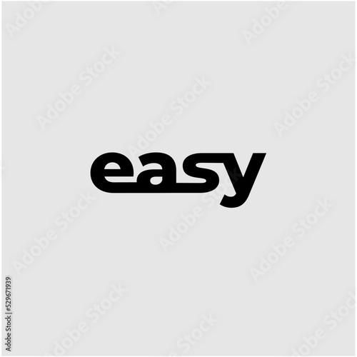 Easy logo with black vector writing
