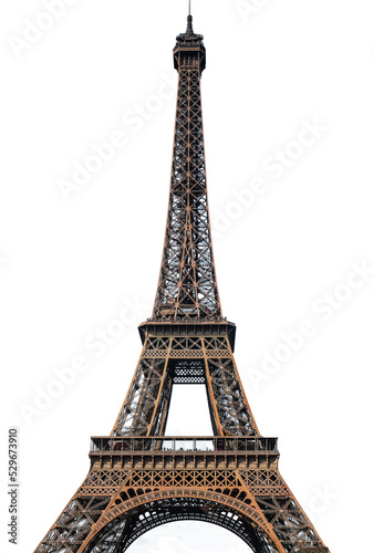 Print op canvas eiffel tower isolated on white