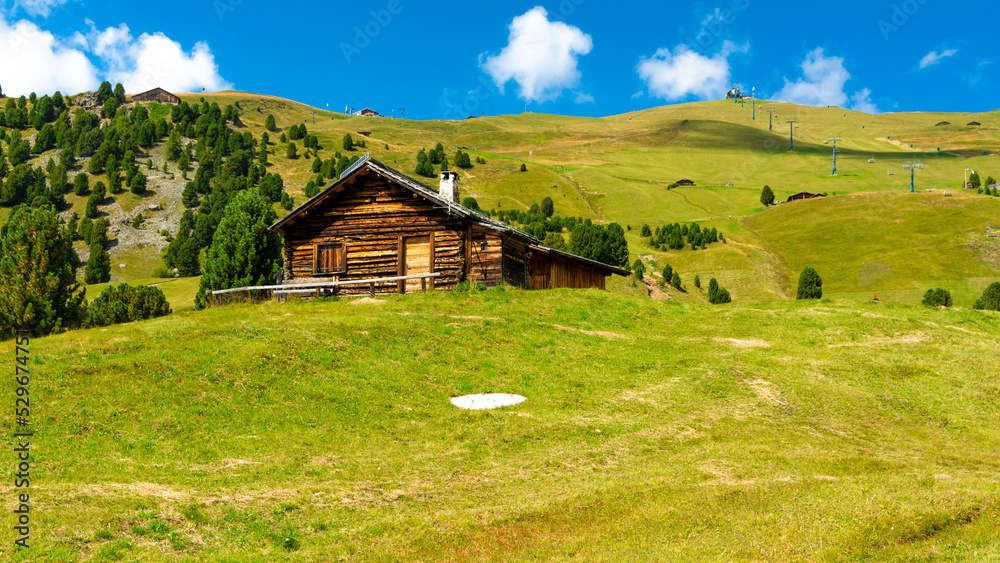 Obraz premium Dolomites Italy - August 29 2022: Dolomites - mountain range in the north-eastern part of Italy, part of the Southern Limestone Alps in the Eastern Alps.