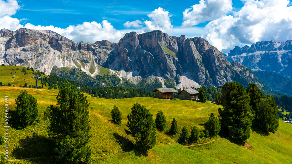 Dolomites  Italy - August 29 2022: Dolomites - mountain range in the north-eastern part of Italy, part of the Southern Limestone Alps in the Eastern Alps.