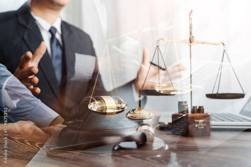 Lawsuit and justice concept, Lawyer working with partner at law Lawsuit and justice concept, Lawyer working with partner at law