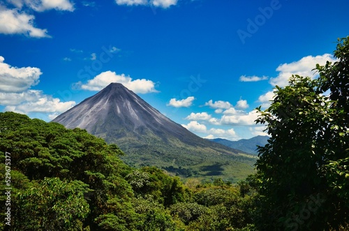 Landscape picture from Volcano Arenal next to the rainforest  Costa Rica. Travel in Central America. San Jose . High quality photo