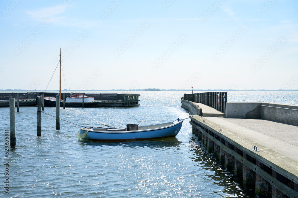 Small blue fishing boat