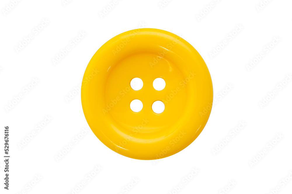 Isolated yellow button on a white background - obrazy, fototapety, plakaty 
