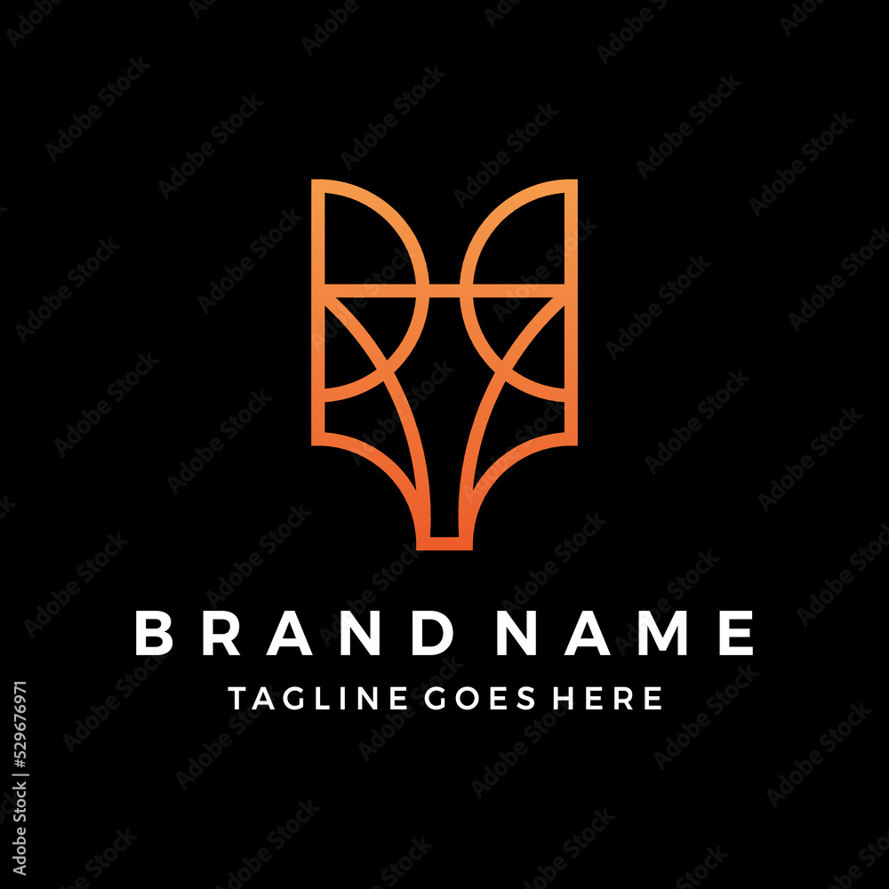 Minimalist fox logo vector illustration Minimalist fox logo vector illustration