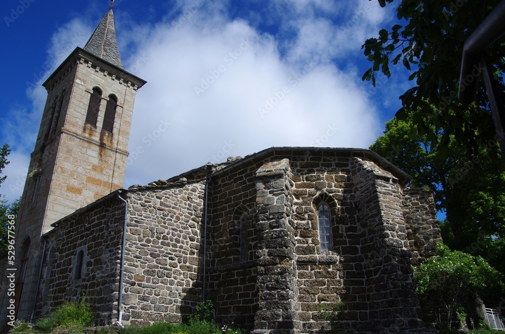 Fototapeta premium Church of St Clement in Ardeche in France, Europe