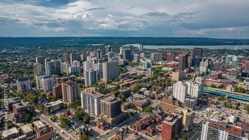 Aerial cityscape of Hamilton, Ontario photo