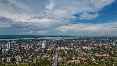 Aerial cityscape of Hamilton, Ontario