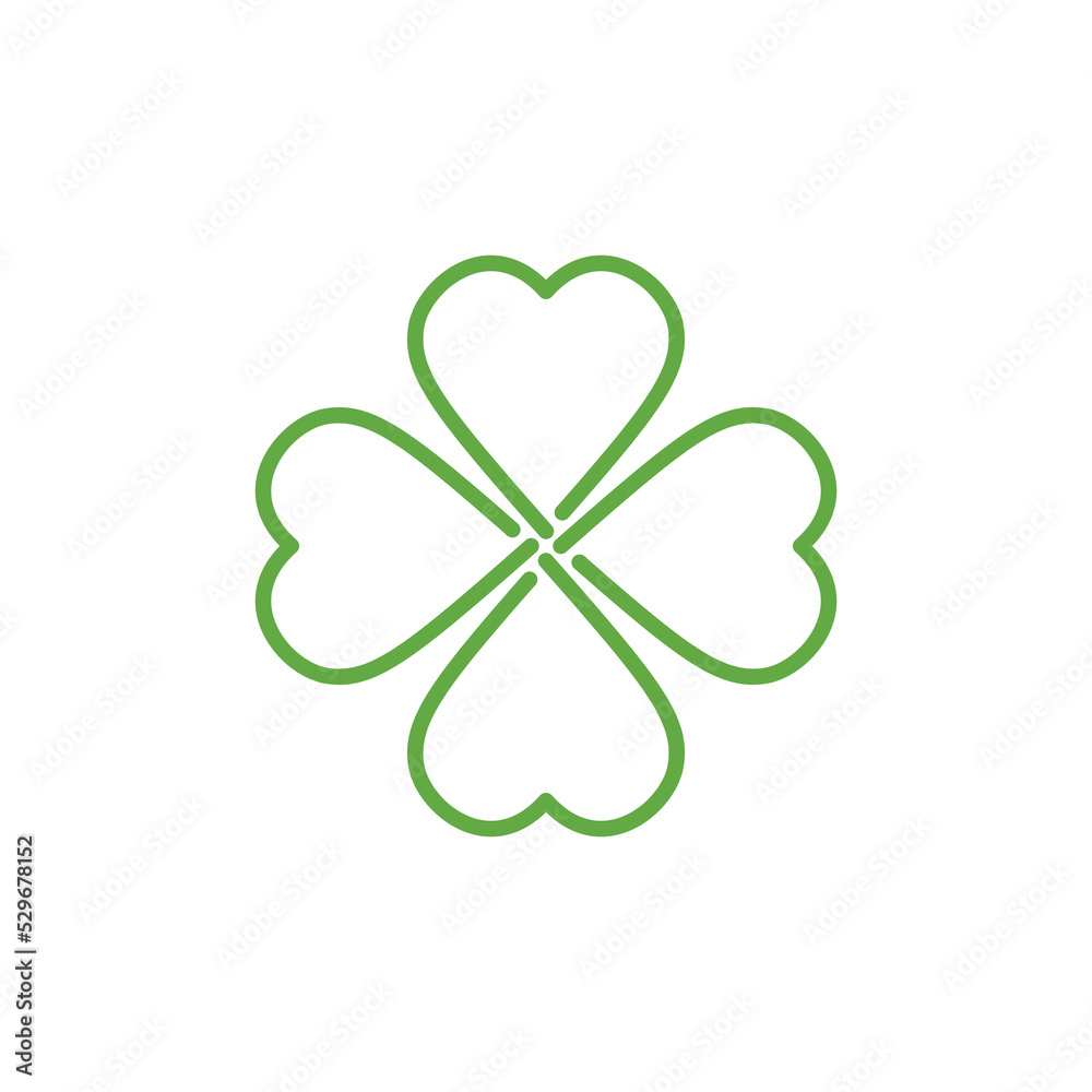 Four leaf clover icon. Clover Simple icon design. St patryks day clover. Vector illustration Four leaf clover icon. Clover Simple icon design. St patryks day clover. Vector illustration
